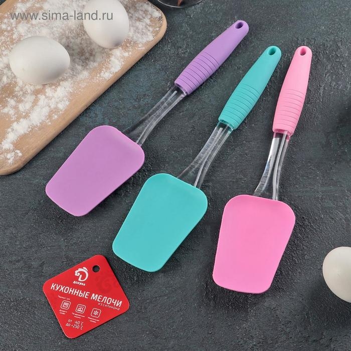 Лопатка Доляна «Про», силикон, 25,5 см, цвет МИКС Лопатка Доляна «Про», силикон, 25,5 см, цвет МИКС