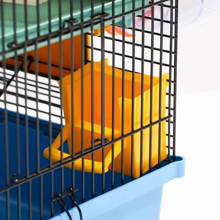 Клетка для грызунов, двухъярусная, с полкой, домом и шаром, 28 х 24,5 х 31 см, микс Клетка для грызунов, двухъярусная, с полкой, домом и шаром, 28 х 24,5 х 31 см, микс