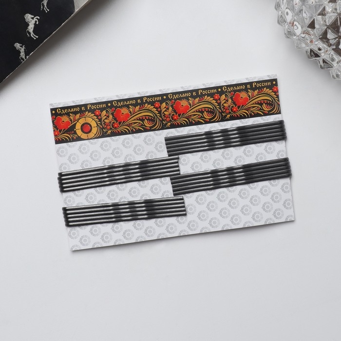 Зажим для волос Зажим для волос "Волна" 5,6 см, чёрный (набор 20 шт)