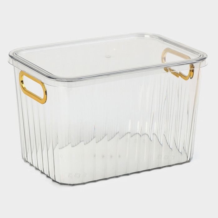 Контейнер для хранения с крышкой «Грани», 25,5×18×16 см, цвет МИКС Контейнер для хранения с крышкой «Грани», 25,5×18×16 см, цвет МИКС