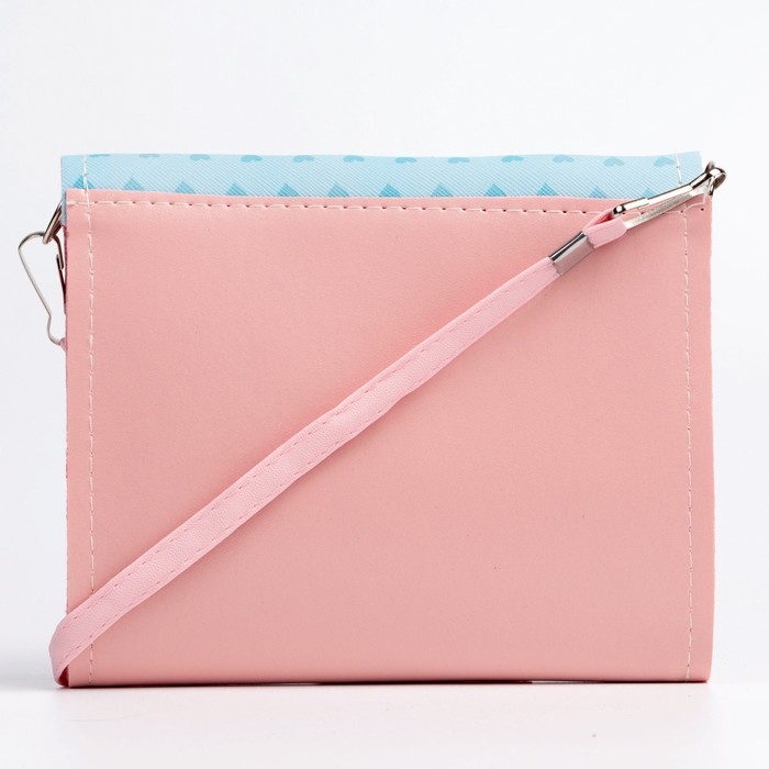 Сумка детская для девочки Сумка детская для девочки "Зайка", на клапане, цвет голубой/розовый, 15х4х12 см