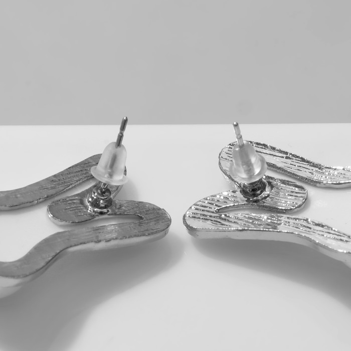 Серьги с жемчугом «Заяц» ушастый, цвет белый в серебре Серьги с жемчугом «Заяц» ушастый, цвет белый в серебре