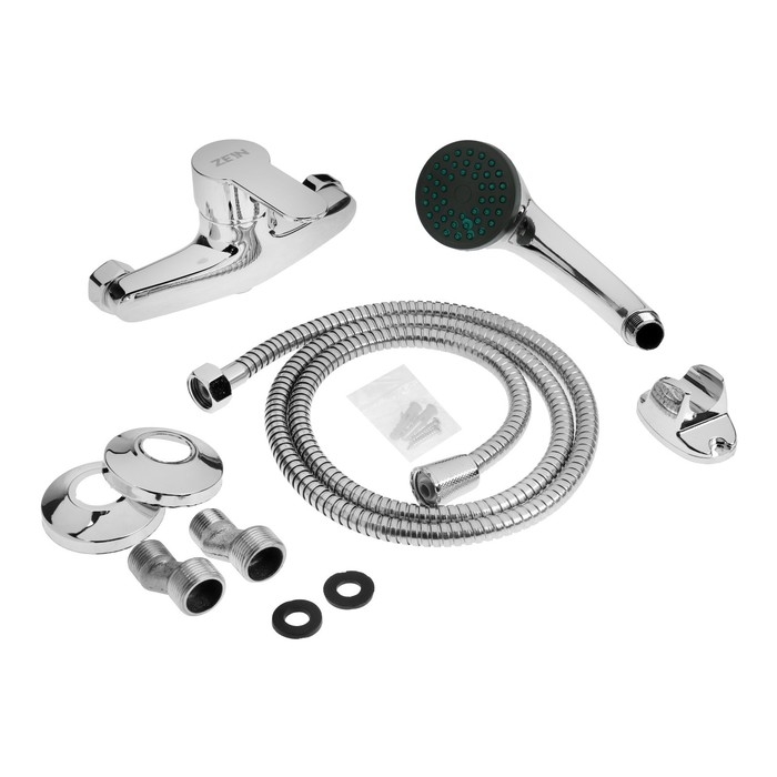Смеситель для душа ZEIN Z2747, картридж 35 мм, с душевым набором, хром Смеситель для душа ZEIN Z2747, картридж 35 мм, с душевым набором, хром