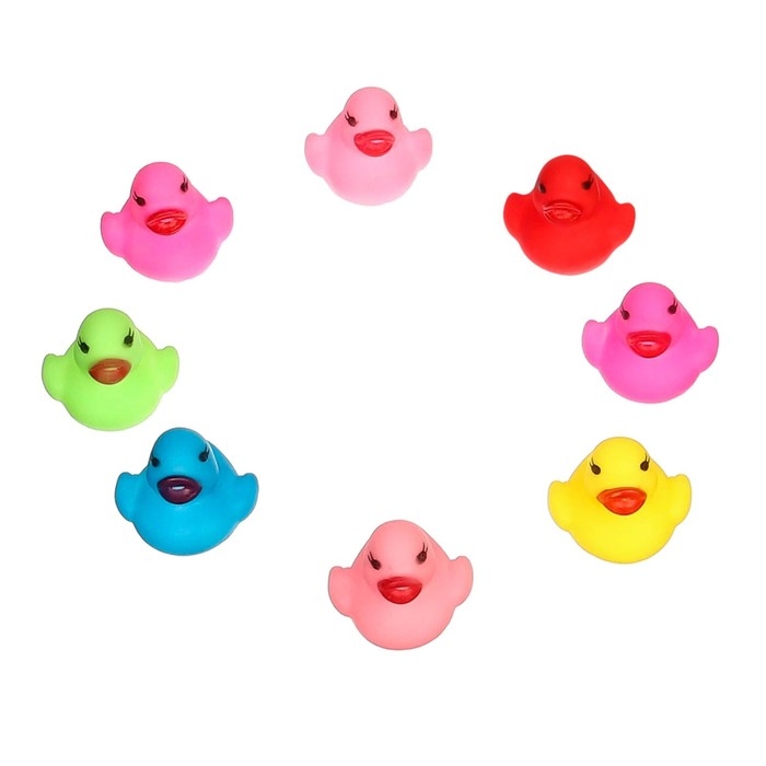 Набор резиновых игрушек для ванны &laquo;Утята&raquo;, 3 см, с пищалкой, 8 шт, Крошка Я