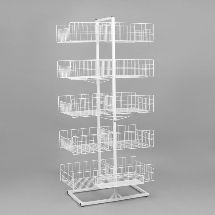 Стойка универсальная «Для зонтов» 10 корзин, металл, 82,5×40×160 см, белый Стойка универсальная «Для зонтов» 10 корзин, металл, 82,5×40×160 см, белый