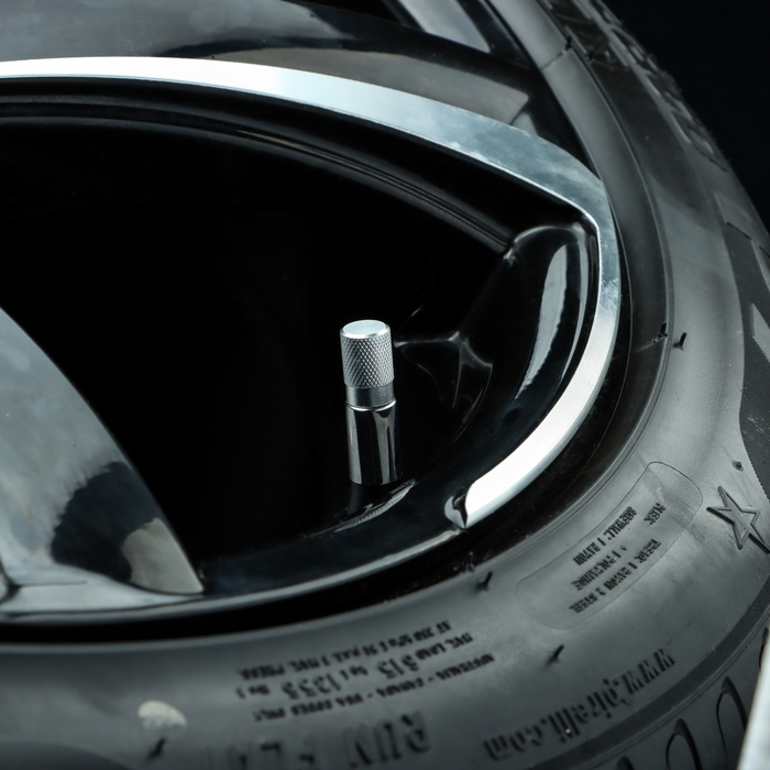 Колпачок на автомобильный вентиль TORSO, хром, набор 4 шт Колпачок на автомобильный вентиль TORSO, хром, набор 4 шт