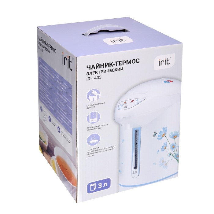 Термопот Irit IR-1403, 3 л, 750 Вт, рисунок  Термопот Irit IR-1403, 3 л, 750 Вт, рисунок "ромашки"