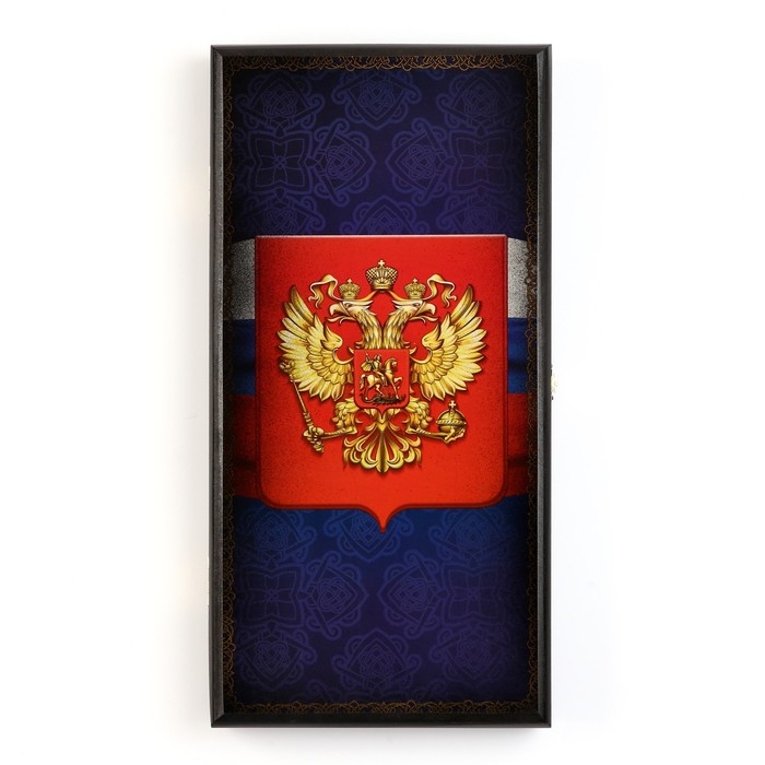 Нарды деревянные большие, настольная игра Нарды деревянные большие, настольная игра "Герб", 40 x 40 см, с полем для игры в шашки