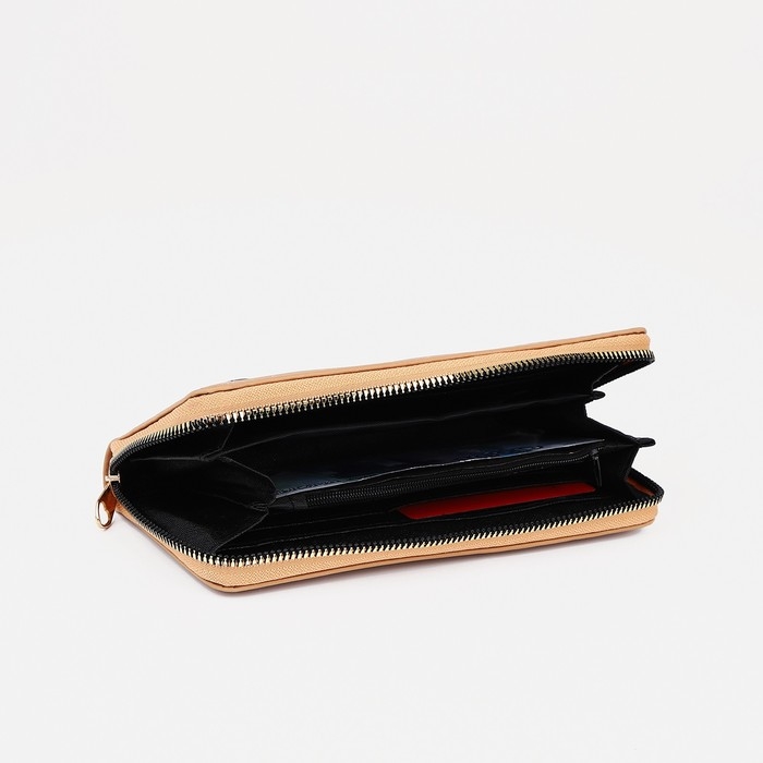 Кошелёк на молнии, цвет бежевый Кошелёк на молнии, цвет бежевый