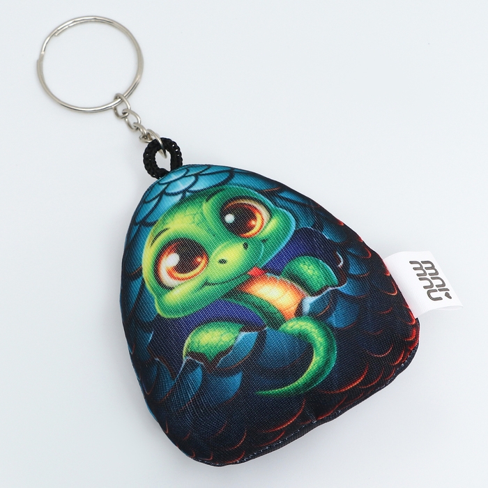 Брелок новогодний мягкий «Змея в яйце», чёрная Брелок новогодний мягкий «Змея в яйце», чёрная