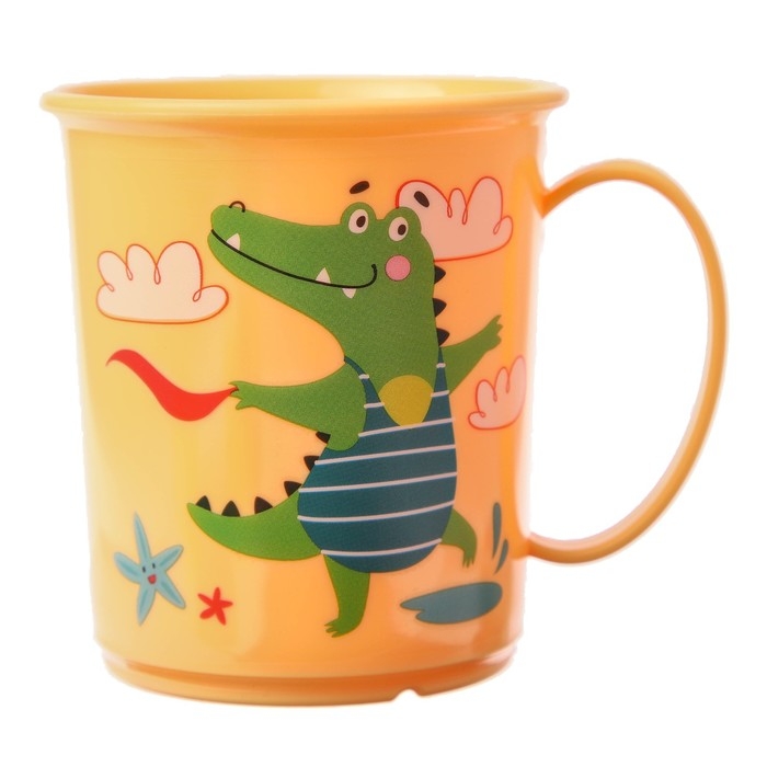 Кружка с декором 180 мл, детская, пластиковая, цвет МИКС Кружка с декором 180 мл, детская, пластиковая, цвет МИКС