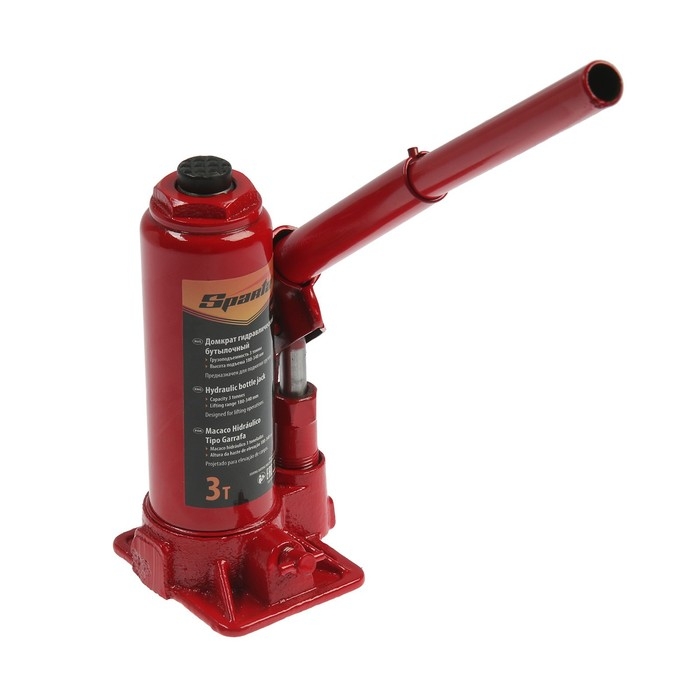 Домкрат гидравлический Sparta, 3 т, бутылочный, подъем на 180-340 мм Домкрат гидравлический Sparta, 3 т, бутылочный, подъем на 180-340 мм