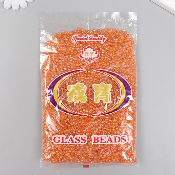 Бисер стекло 6/0  Бисер стекло 6/0 "Апельсин" прозрачный 450 гр