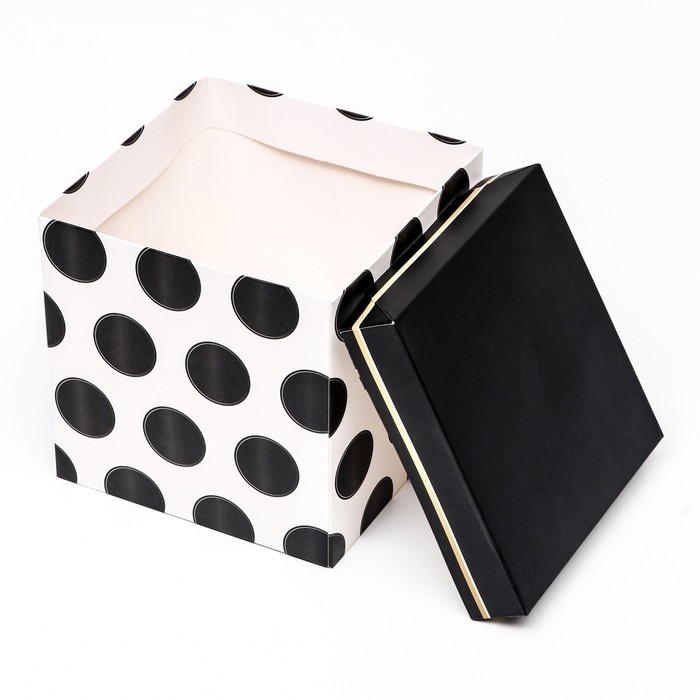 Коробка Самосборная Коробка Самосборная "Крупный горох" Черная, 15х15х15 см