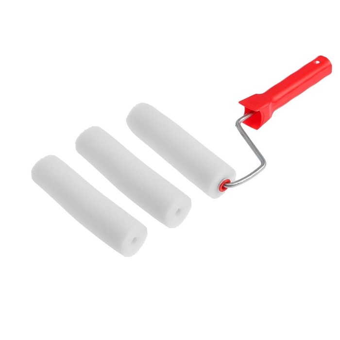 Валик ЛОМ, поролон, 150 мм, рукоятка d=6 мм, D=16 мм, 2 запасных шубки Валик ЛОМ, поролон, 150 мм, рукоятка d=6 мм, D=16 мм, 2 запасных шубки