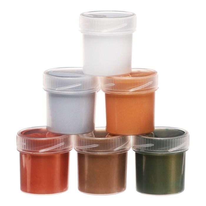 Краска акриловая, набор 6 цветов х 20 мл, Metallic, Calligrata, металлик, морозостойкая, в картонной коробке Краска акриловая, набор 6 цветов х 20 мл, Metallic, Calligrata, металлик, морозостойкая, в картонной коробке