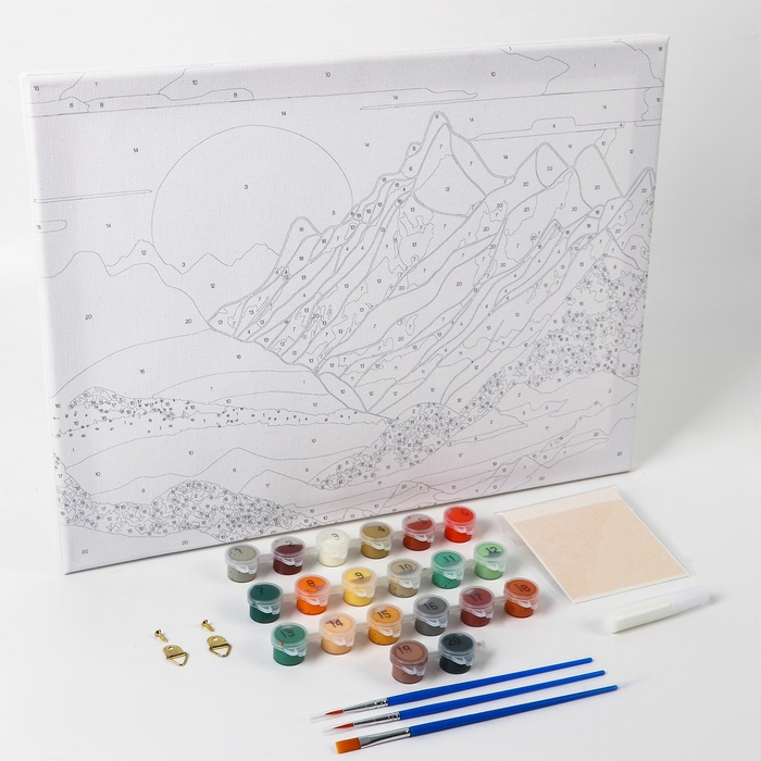 Картина по номерам с подрамником и поталью «Закат в горах», 30 х 40 см Картина по номерам с подрамником и поталью «Закат в горах», 30 х 40 см