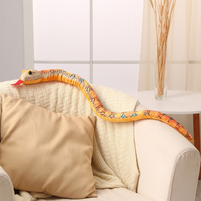 Мягкая игрушка «Змея», 80 см, голубые пятна Мягкая игрушка «Змея», 80 см, голубые пятна