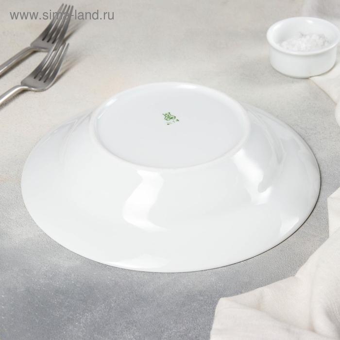 Тарелка фарфоровая глубокая &laquo;Букет цветов&raquo;, 500 мл, d=24 см, цвет белый