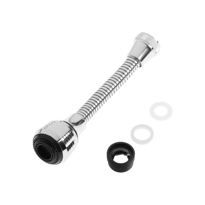 Аэратор ZEIN, регулировка потока, на гибком шланге, 160 мм, универсальный, пластик Аэратор ZEIN, регулировка потока, на гибком шланге, 160 мм, универсальный, пластик