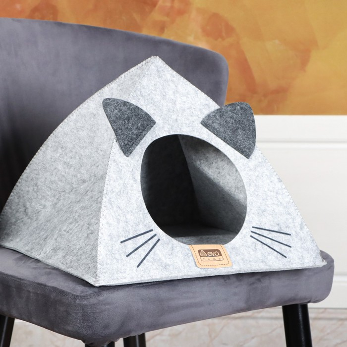 Домик для животных из войлока  Домик для животных из войлока "Палатка ушастая", 38 х 28 х 38 см