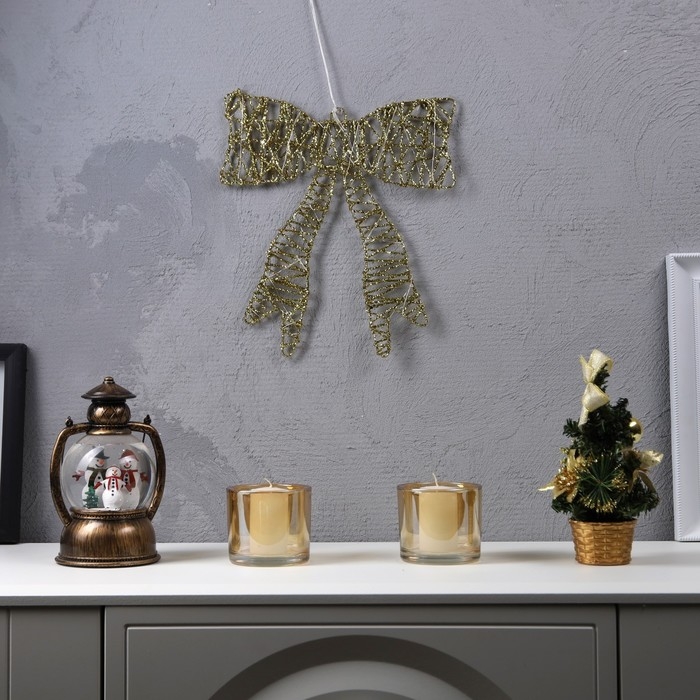 Светодиодная фигура «Бант» 27.5 × 30 см, металл, батарейки ААх2 (не в комплекте), свечение тёплое белое Светодиодная фигура «Бант» 27.5 × 30 см, металл, батарейки ААх2 (не в комплекте), свечение тёплое белое