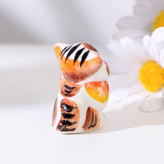 Сувенир «Кот с бантом», 3 см, цвет, гжель Сувенир «Кот с бантом», 3 см, цвет, гжель