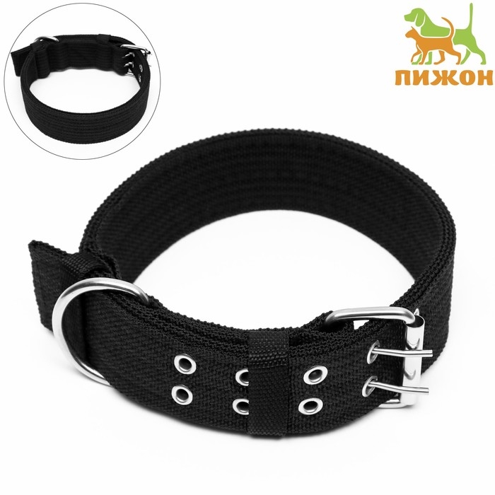 Ошейник четырехслойный, 64 х 4 см, ОШ 50-58 см, полиэстер, чёрный Ошейник четырехслойный, 64 х 4 см, ОШ 50-58 см, полиэстер, чёрный