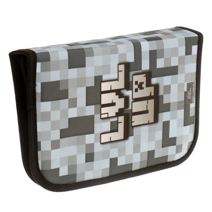 Пенал 1 секция 140 х 210 х 40 мм, откидной карман и косметичка, тканевый, Calligrata TOP Content Пенал 1 секция 140 х 210 х 40 мм, откидной карман и косметичка, тканевый, Calligrata TOP Content "Кубики"