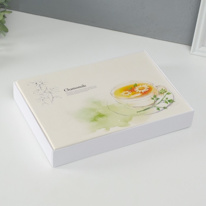 Фотоальбом на 100 фото кожзам 10х15 см  Фотоальбом на 100 фото кожзам 10х15 см "Ромашковый чай" в коробке 4х26х18 см