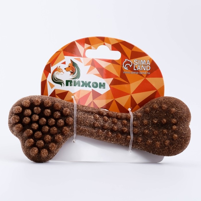 Игрушка для собак Игрушка для собак "Колючая кость", TPR+Бамбук, массажная,18 х 7