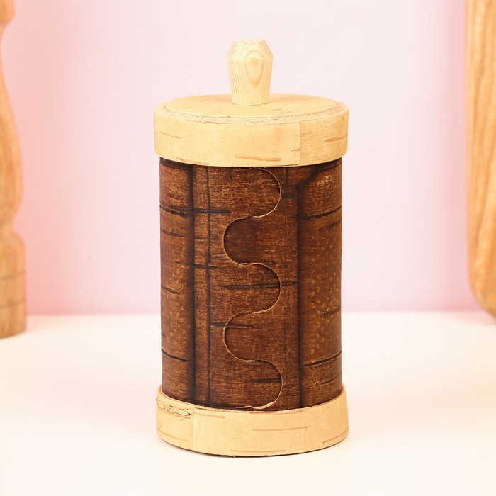 Туес для специй «Соль», высокий, 6х6х12 см, береста Туес для специй «Соль», высокий, 6х6х12 см, береста