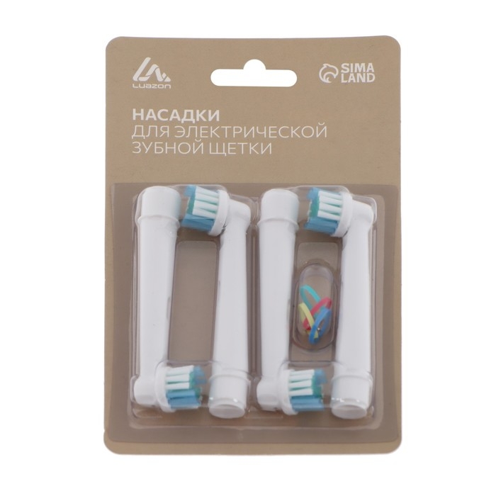 Насадка Luazon LP-001, для зубной щётки Oral B, 4 шт в наборе Насадка Luazon LP-001, для зубной щётки Oral B, 4 шт в наборе