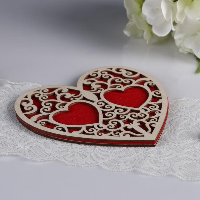 Подставка под кольца Подставка под кольца "Сердце", красная, 16,5х16,5 см