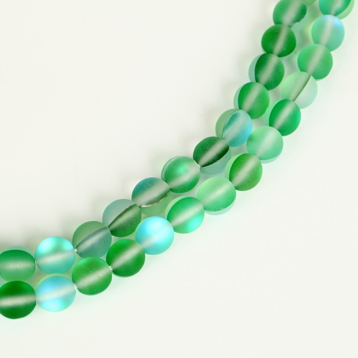 Бусины из натурального камня &laquo;Кошачий глаз&raquo;, набор 46 шт., размер 1 шт. &mdash; 8 мм, зелёный