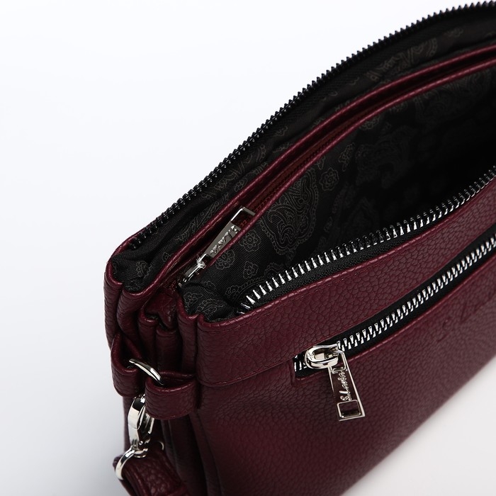 Сумка-клатч на молнии, цвет коричневый Сумка-клатч на молнии, цвет коричневый