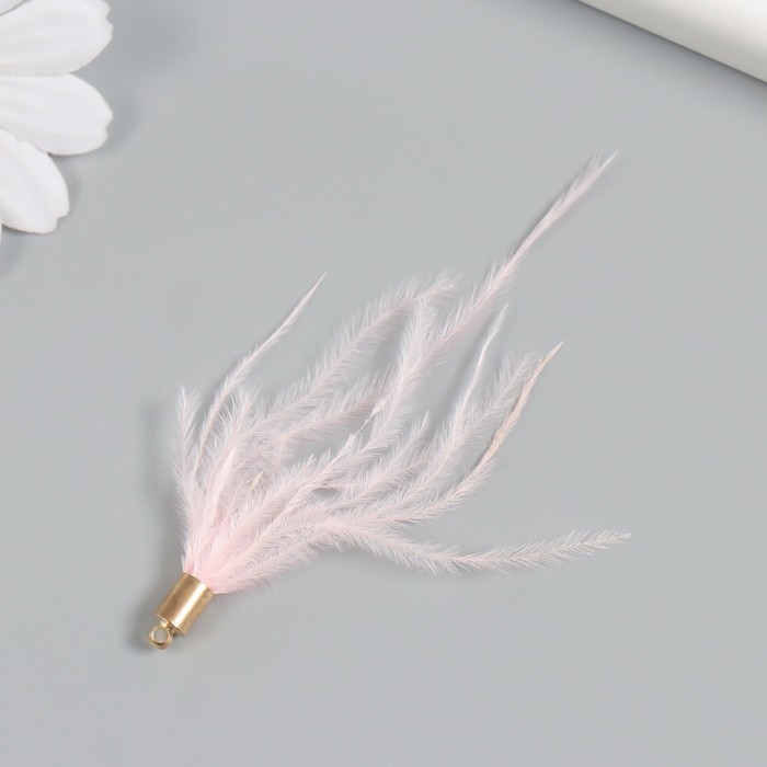 Декор для творчества перо Декор для творчества перо "Кисть Страус" набор 2 шт розовый 9х0,5 см