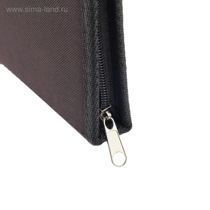 Папка для чертежей и рисунков А2, 640 х 450 х 30 мм, с ручками, текстильная, Estado, с карманом, чёрная