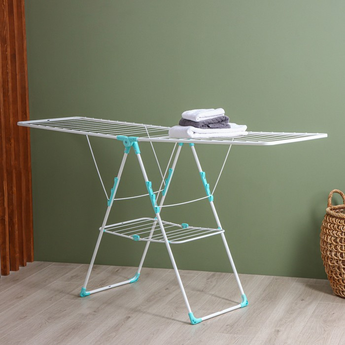 Сушилка для белья двухуровневая, рабочая длина 21 м, цвет белый Сушилка для белья двухуровневая, рабочая длина 21 м, цвет белый