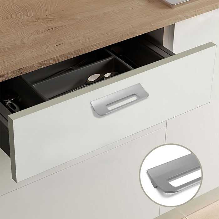 Ручка скоба мебельная RS1402, м/о=128, цвет графит Ручка скоба мебельная RS1402, м/о=128, цвет графит