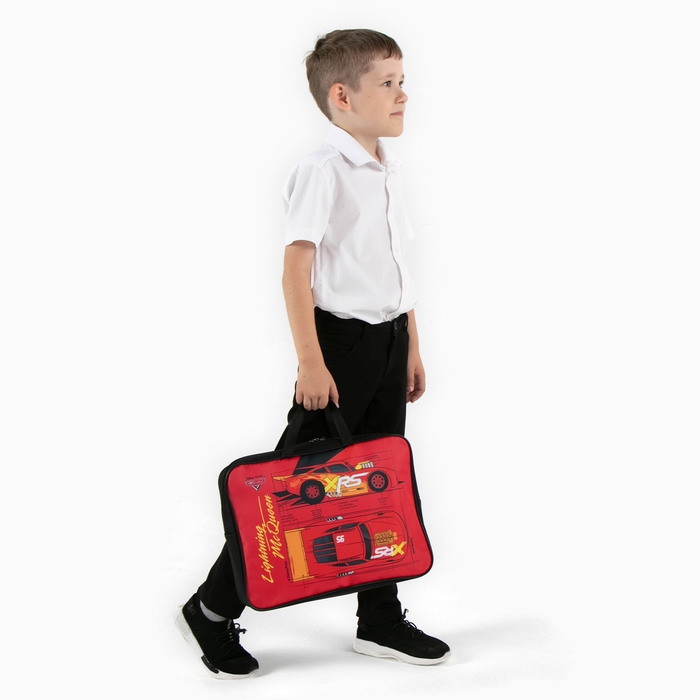 Папка с ручками текстильная А4, 350х270х100 мм, Тачки Папка с ручками текстильная А4, 350х270х100 мм, Тачки