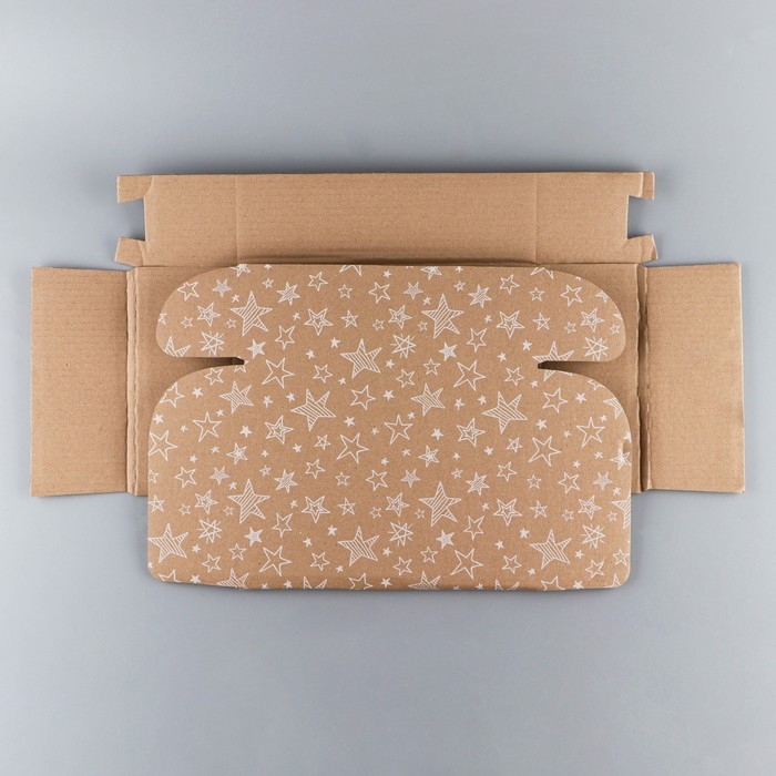 Коробка подарочная сборная, упаковка, «Звёзды», бурый, 27 х 21 х 9 см Коробка подарочная сборная, упаковка, «Звёзды», бурый, 27 х 21 х 9 см