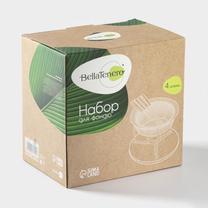 Набор для фондю керамический BellaTenero, 5 предметов: чаша 350 мл, 4 шпажки, цвет белый Набор для фондю керамический BellaTenero, 5 предметов: чаша 350 мл, 4 шпажки, цвет белый