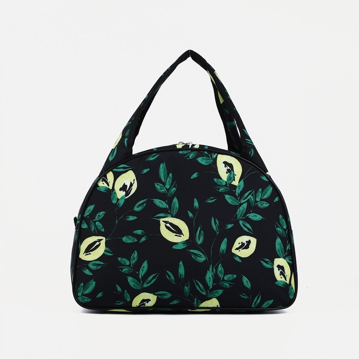 Сумка дорожная женская на молнии, цвет чёрный/зелёный Сумка дорожная женская на молнии, цвет чёрный/зелёный