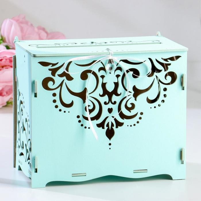 Семейный банк для сбора денег Семейный банк для сбора денег "Кристалл", тиффани пастель-белый, 21,5х13,5х18,5 см