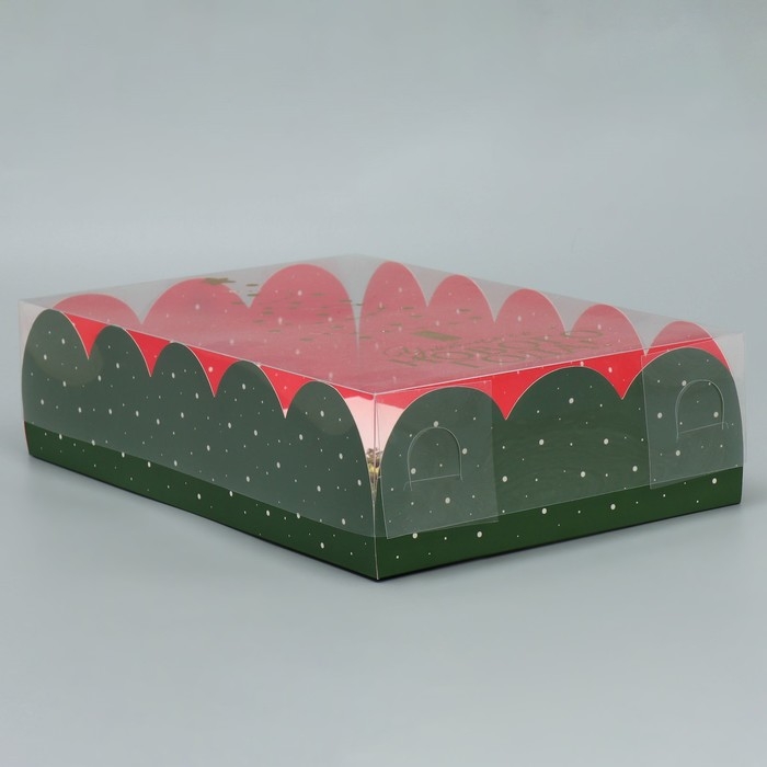 Коробка подарочная с PVC крышкой «Уютного нового года!», ёлочка, 20 х 30 х 8 см, Новый год Коробка подарочная с PVC крышкой «Уютного нового года!», ёлочка, 20 х 30 х 8 см, Новый год