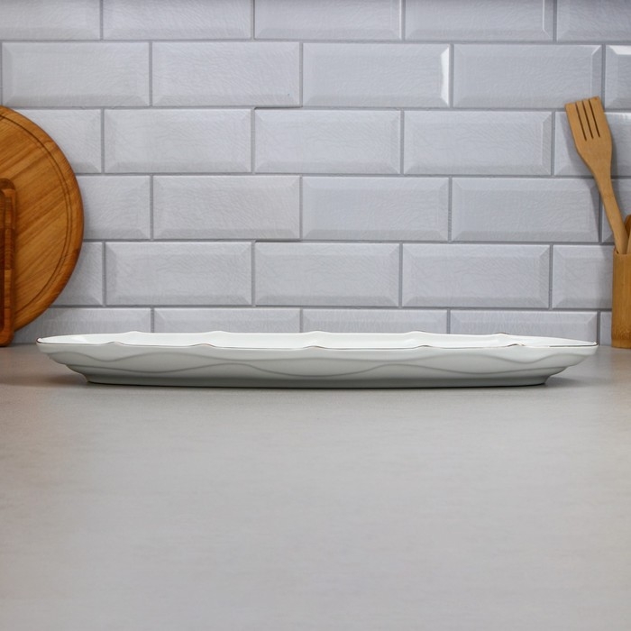 Селедочница «Рыбное ассорти», 1.5 л, золотая обводка, фарфор, Иран Селедочница «Рыбное ассорти», 1.5 л, золотая обводка, фарфор, Иран