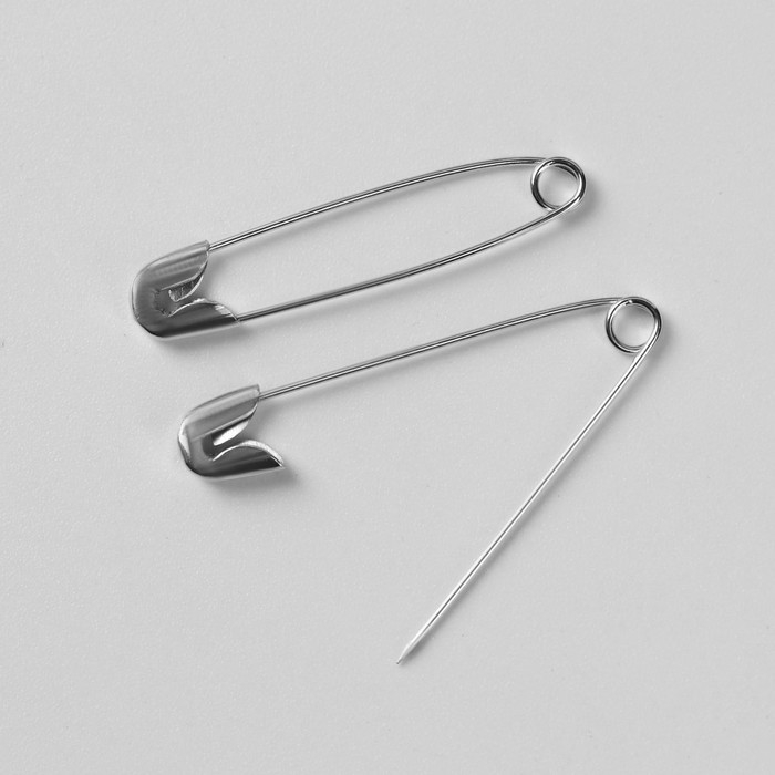 Булавки английские, 32 × 5 мм, 50 шт, цвет серебряный Булавки английские, 32 × 5 мм, 50 шт, цвет серебряный