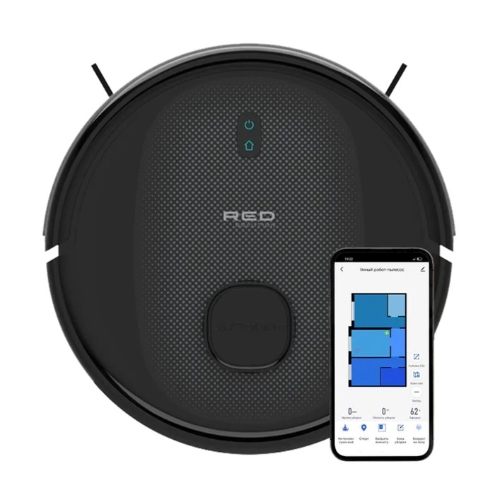 Пылесос-робот RED Solution RV-RL6100S, 35 Вт, сухая/влажная уборка, 0.3/0.3 л, чёрный Пылесос-робот RED Solution RV-RL6100S, 35 Вт, сухая/влажная уборка, 0.3/0.3 л, чёрный