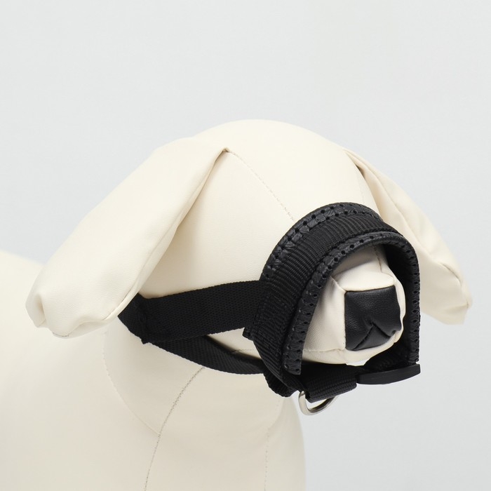 Недоуздок-намордник для собак с подкладом, размер M, ОM 15-26 см, ОШ 13-20 см, черный Недоуздок-намордник для собак с подкладом, размер M, ОM 15-26 см, ОШ 13-20 см, черный